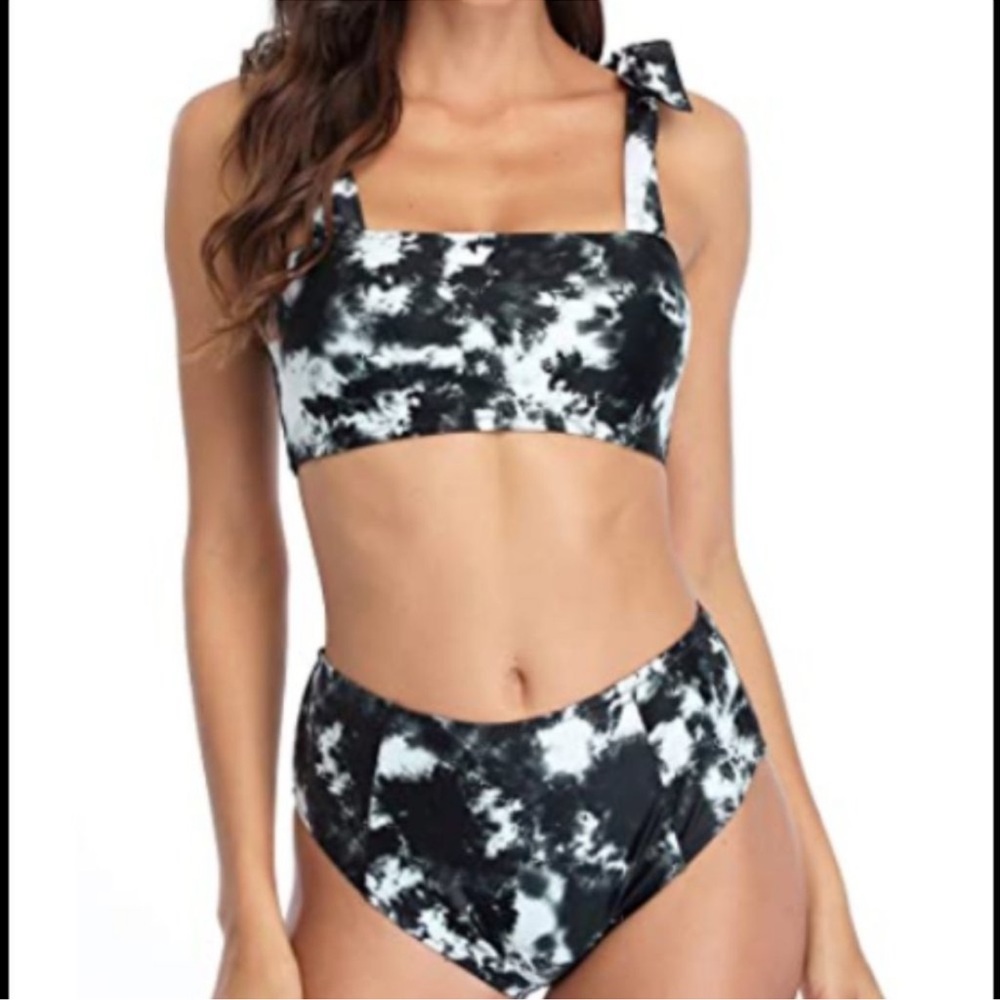 Beautyin Womens Printed High Waisted Two Piece Bikini
